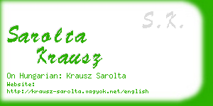 sarolta krausz business card